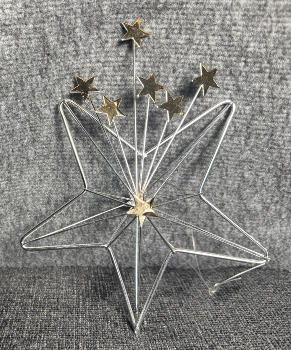 Department 56 - Silver/Gold Wire Star Ornament - 6”